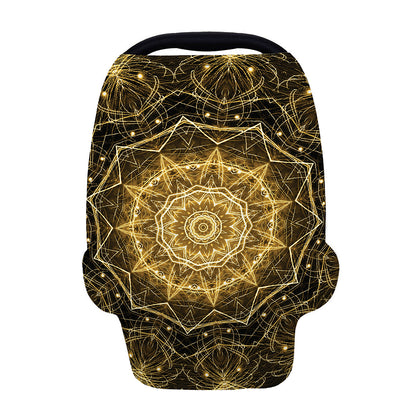 Gold Kaleidoscope Print Baby Seat Cover