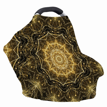 Gold Kaleidoscope Print Baby Seat Cover