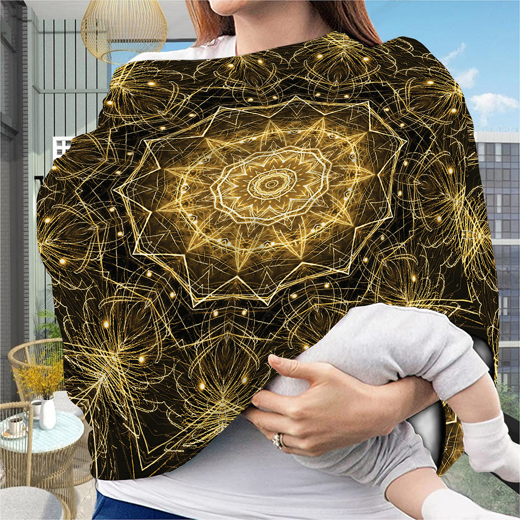 Gold Kaleidoscope Print Baby Seat Cover