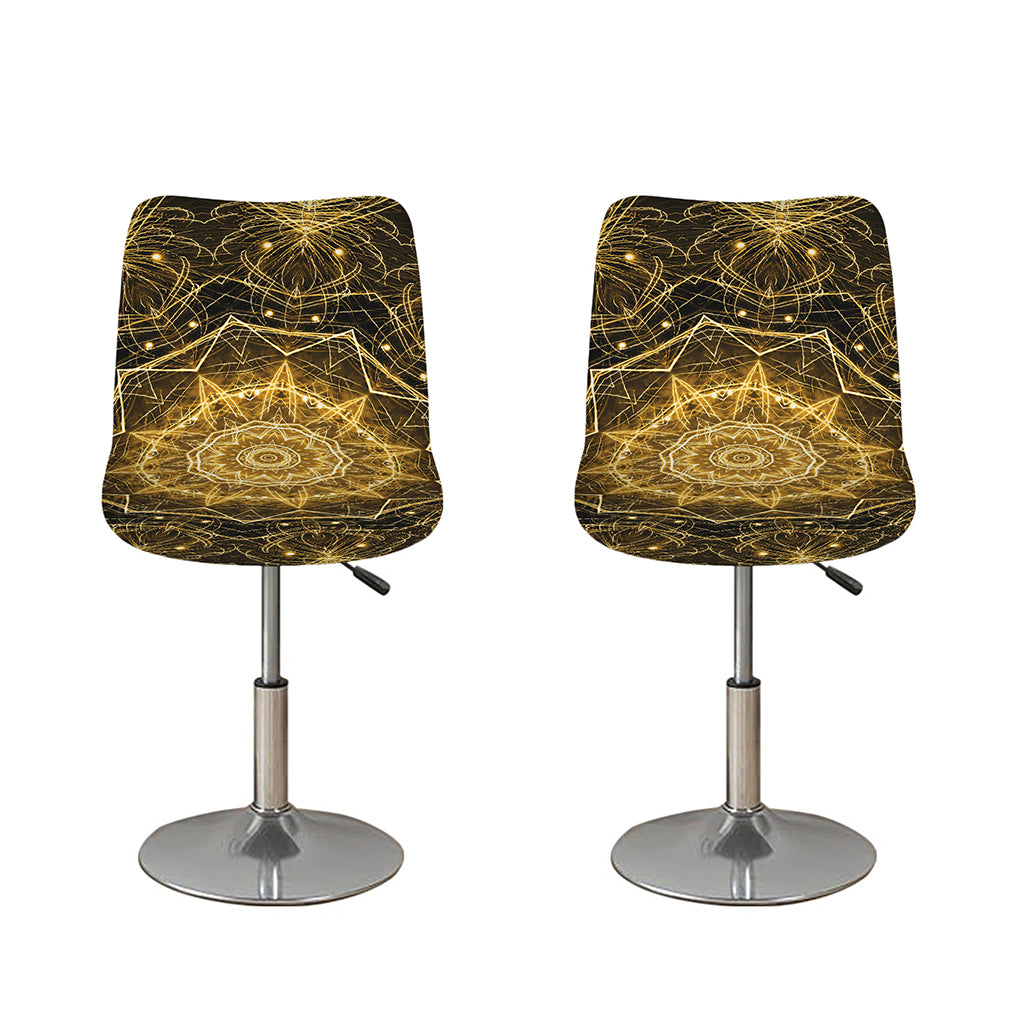 Gold Kaleidoscope Print Bar Stool Covers