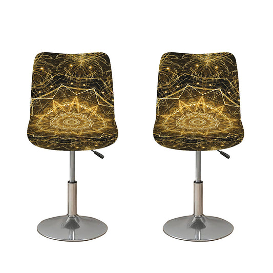 Gold Kaleidoscope Print Bar Stool Covers
