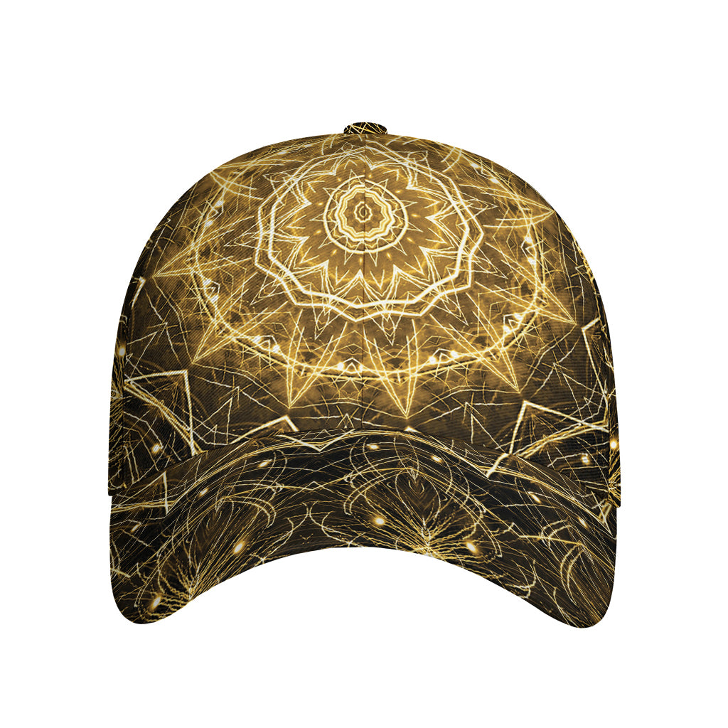 Gold Kaleidoscope Print Baseball Cap
