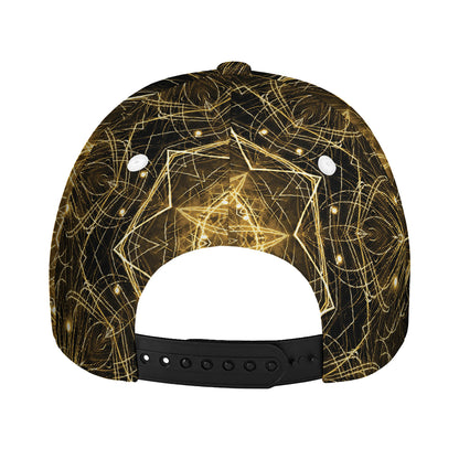 Gold Kaleidoscope Print Baseball Cap