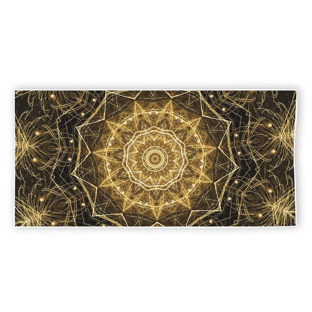 Gold Kaleidoscope Print Beach Towel