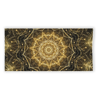 Gold Kaleidoscope Print Beach Towel