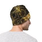 Gold Kaleidoscope Print Beanie