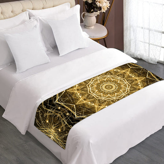 Gold Kaleidoscope Print Bed Runner