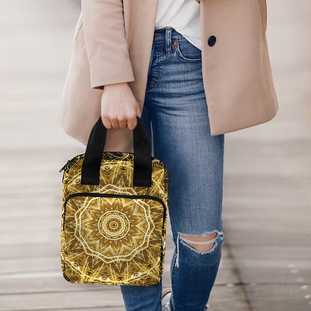 Gold Kaleidoscope Print Bible Tote Bag