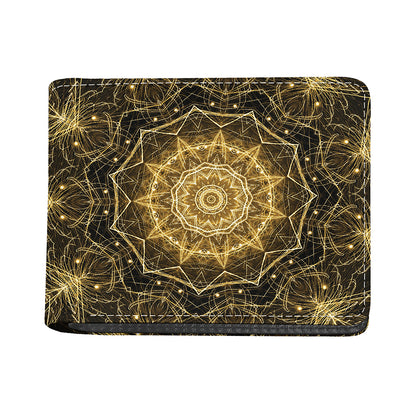 Gold Kaleidoscope Print Bifold Wallet