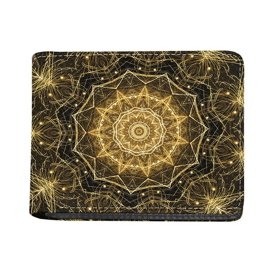 Gold Kaleidoscope Print Bifold Wallet
