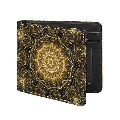 Gold Kaleidoscope Print Bifold Wallet