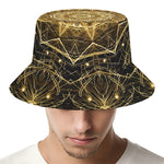 Gold Kaleidoscope Print Bucket Hat