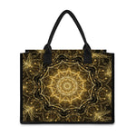 Gold Kaleidoscope Print Canvas Tote Bag
