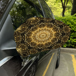 Gold Kaleidoscope Print Car Side Mirror Covers
