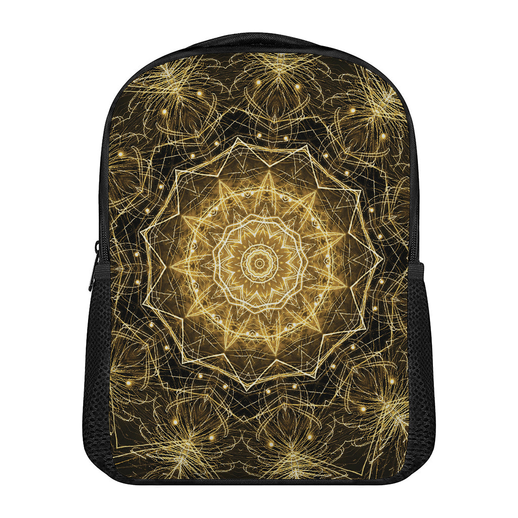 Gold Kaleidoscope Print Casual Backpack