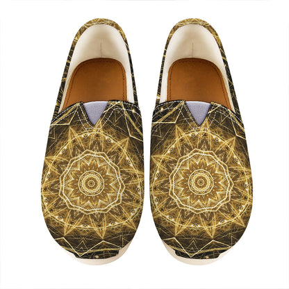 Gold Kaleidoscope Print Casual Shoes