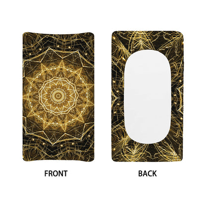 Gold Kaleidoscope Print Changing Pad Cover