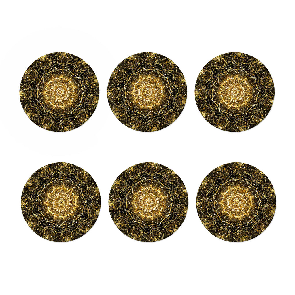 Gold Kaleidoscope Print Coaster Set