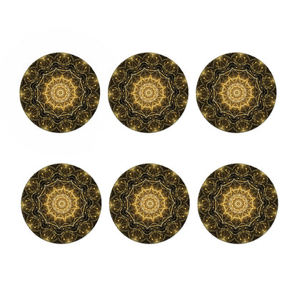 Gold Kaleidoscope Print Coaster Set