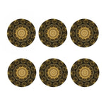 Gold Kaleidoscope Print Coaster Set