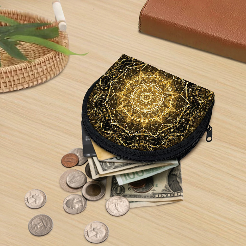Gold Kaleidoscope Print Coin Purse