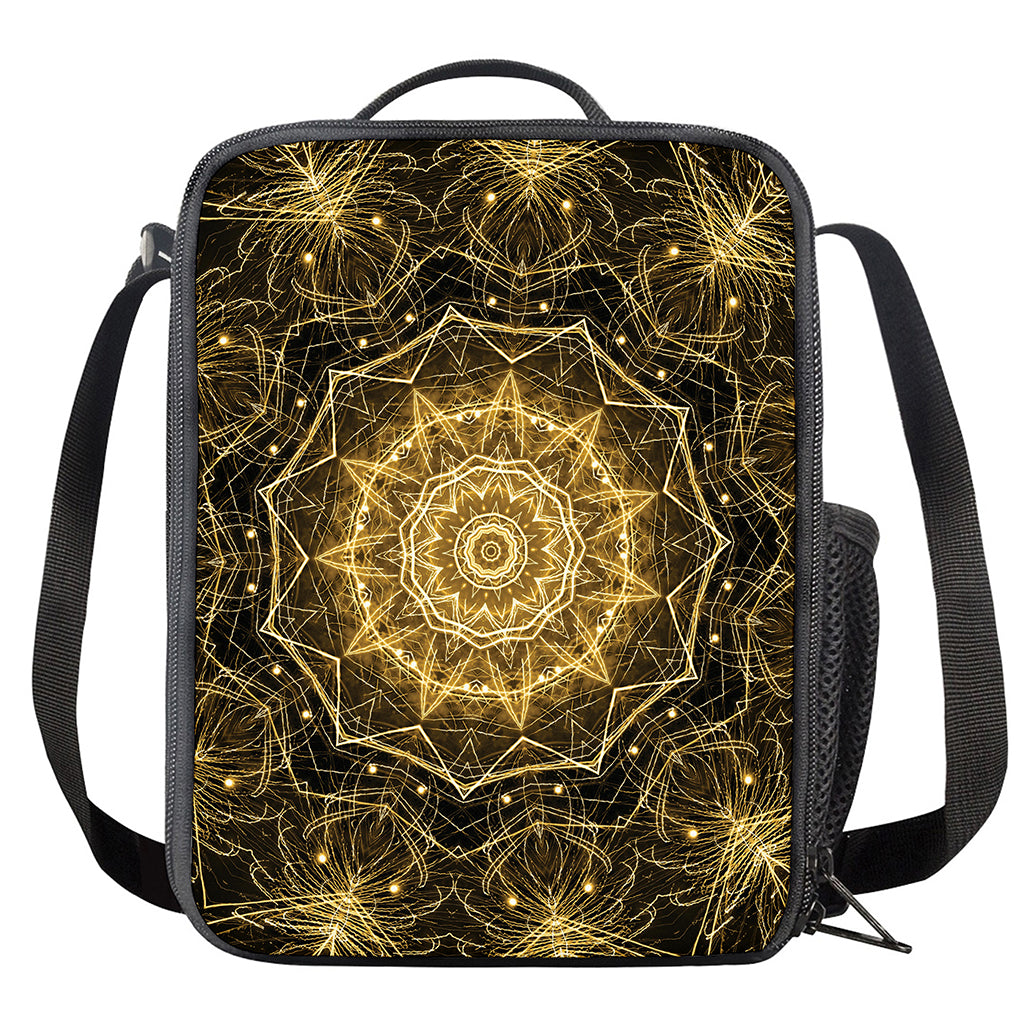 Gold Kaleidoscope Print Crossbody Lunch Bag