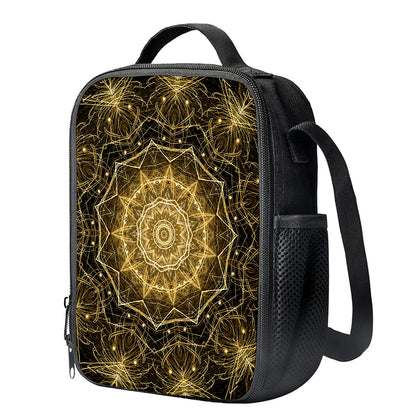 Gold Kaleidoscope Print Crossbody Lunch Bag