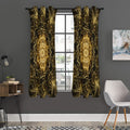 Gold Kaleidoscope Print Grommet Curtain Panels