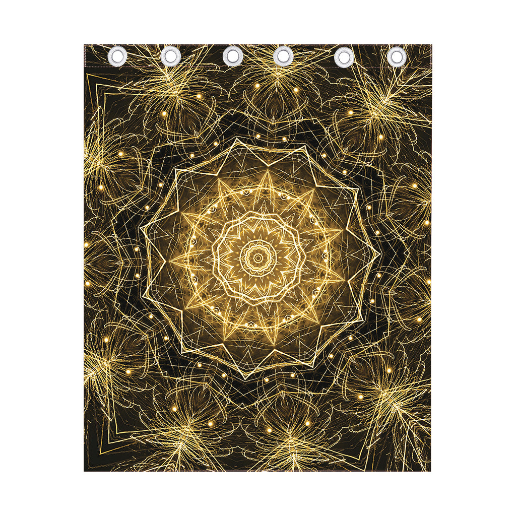 Gold Kaleidoscope Print Curtain