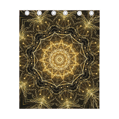 Gold Kaleidoscope Print Curtain