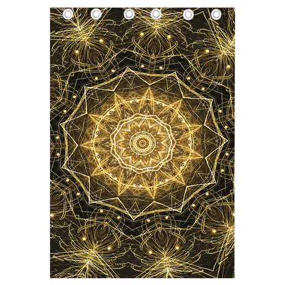 Gold Kaleidoscope Print Curtain