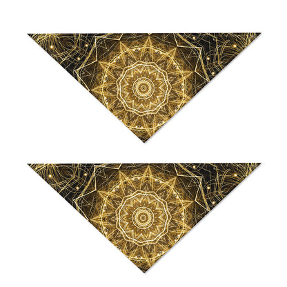 Gold Kaleidoscope Print Dog Bandana