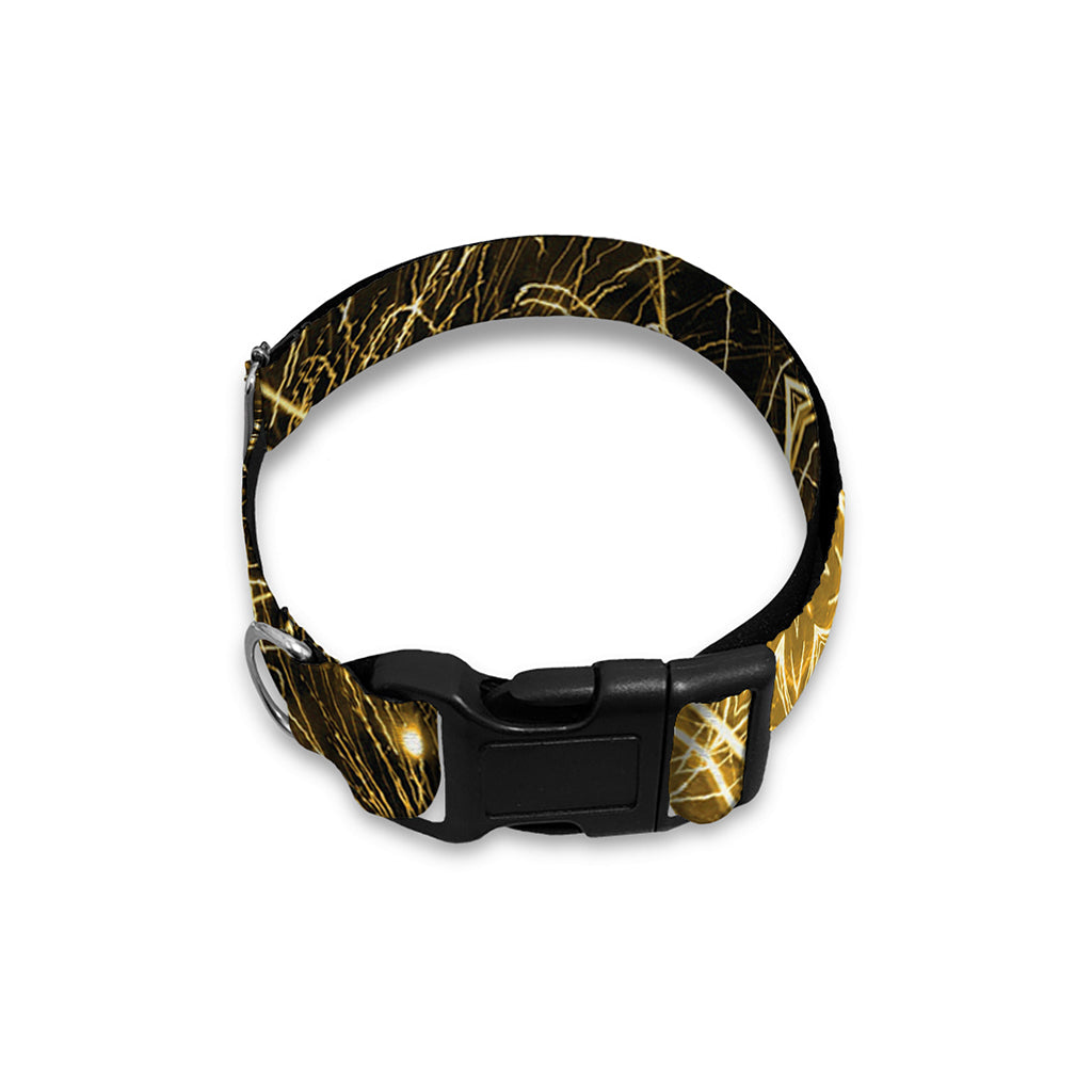 Gold Kaleidoscope Print Dog Collar