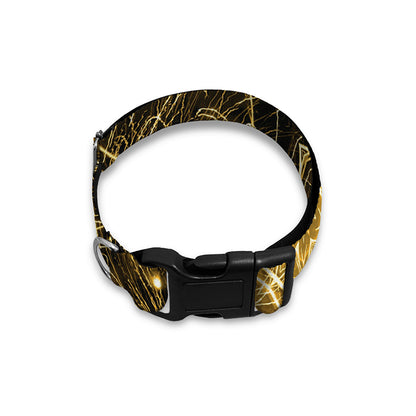 Gold Kaleidoscope Print Dog Collar
