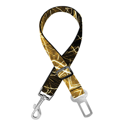 Gold Kaleidoscope Print Dog Seat Belt