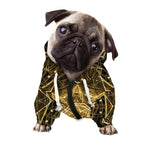 Gold Kaleidoscope Print Dog Zip Up Hoodie