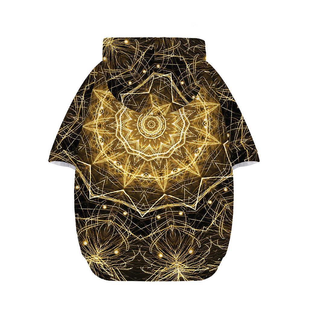 Gold Kaleidoscope Print Dog Zip Up Hoodie