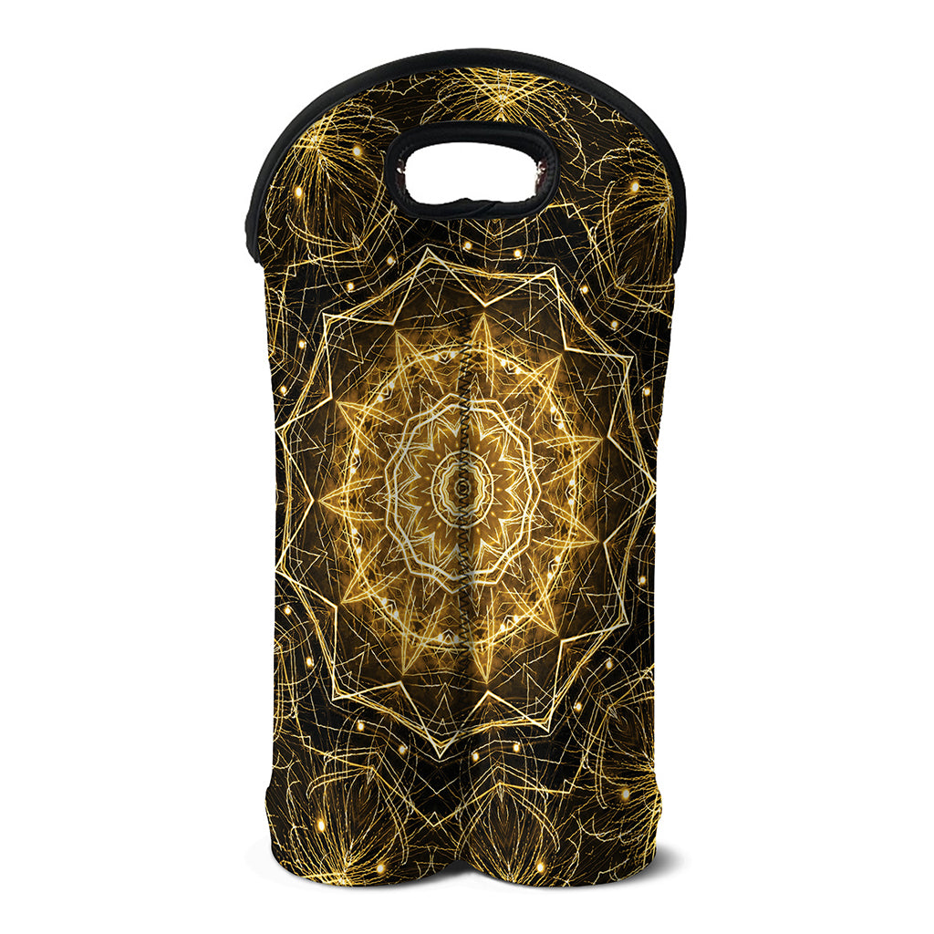 Gold Kaleidoscope Print Double Neoprene Wine Tote