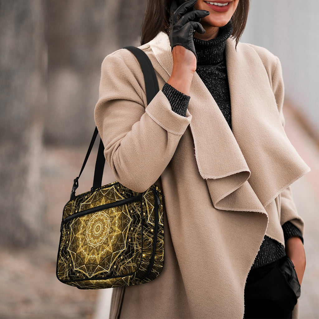 Gold Kaleidoscope Print Double Strap Bible Bag