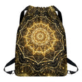 Gold Kaleidoscope Print Drawstring Backpack