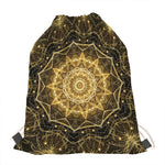 Gold Kaleidoscope Print Drawstring Bag