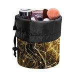 Gold Kaleidoscope Print Drawstring Makeup Bag