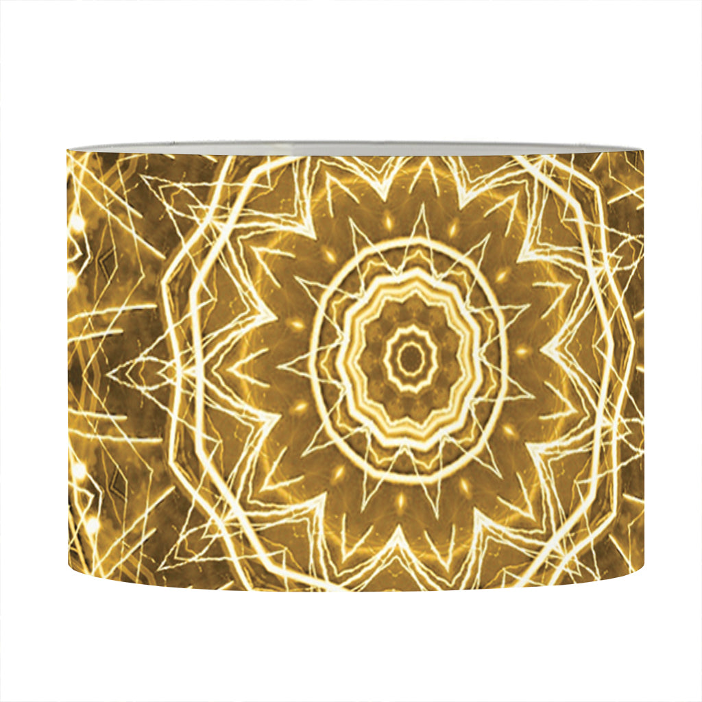 Gold Kaleidoscope Print Drum Lamp Shade
