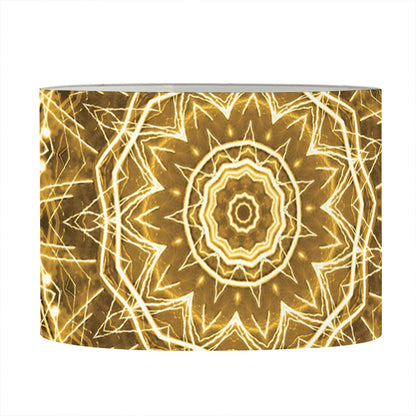 Gold Kaleidoscope Print Drum Lamp Shade