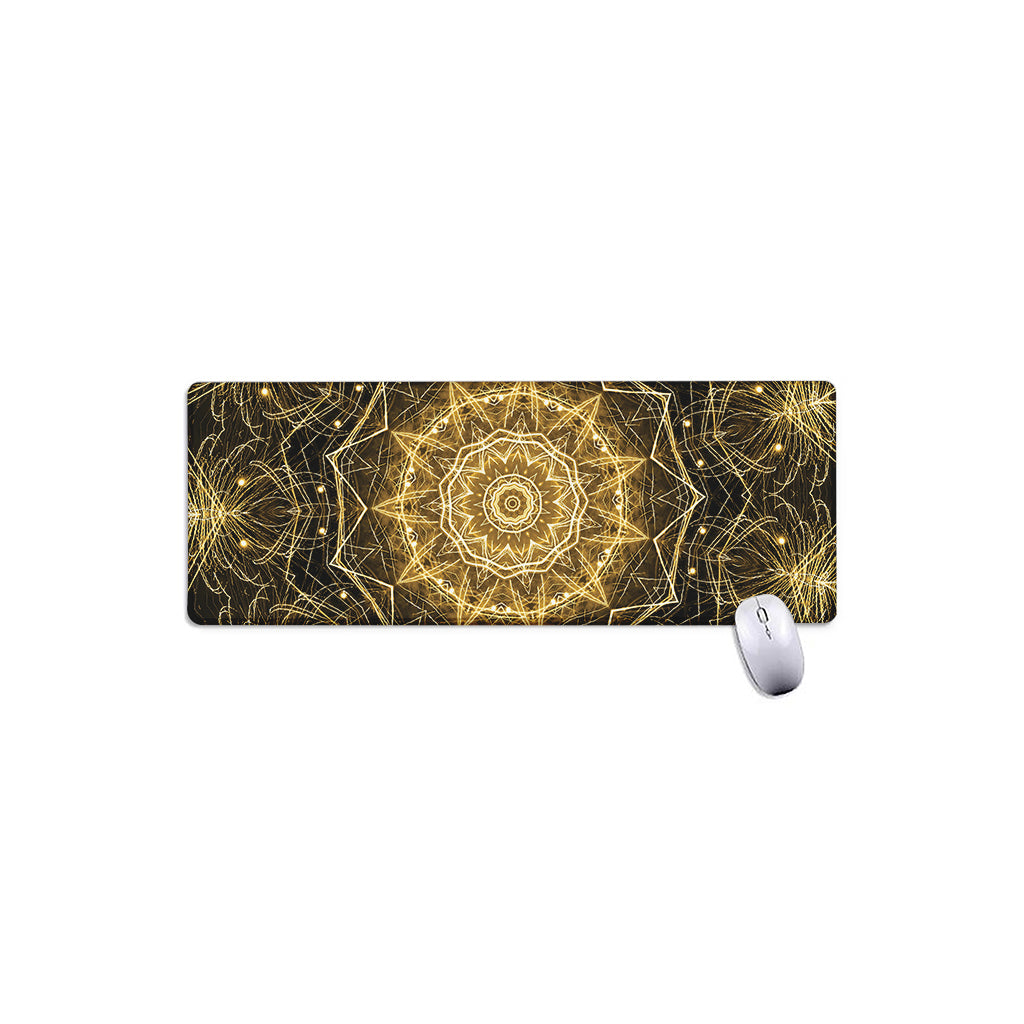 Gold Kaleidoscope Print Extended Mouse Pad