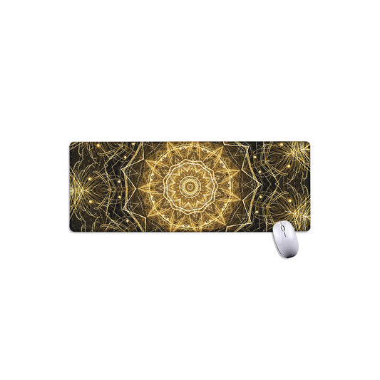 Gold Kaleidoscope Print Extended Mouse Pad