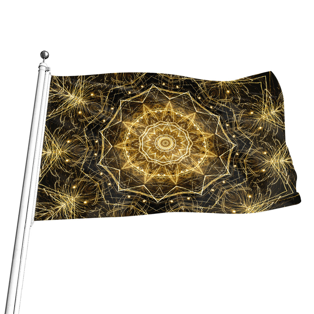 Gold Kaleidoscope Print Flag