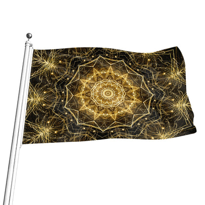 Gold Kaleidoscope Print Flag