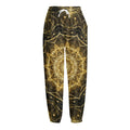 Gold Kaleidoscope Print Fleece Lined Knit Pants