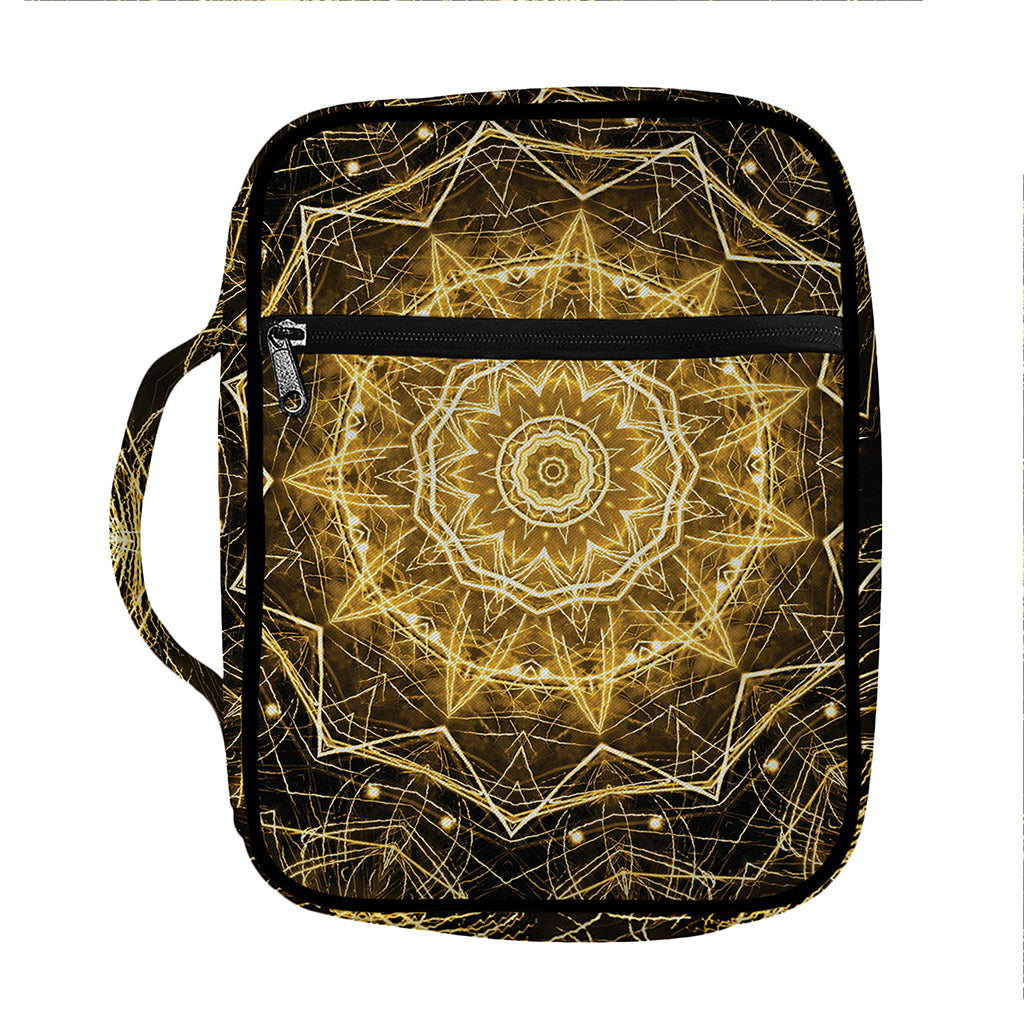 Gold Kaleidoscope Print Front Pocket Bible Bag